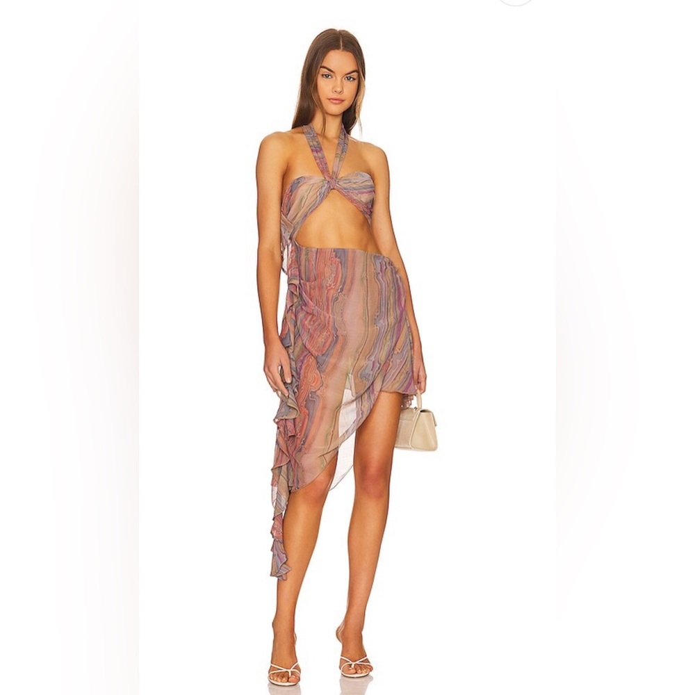 Ronny Kobo Rita Dress in Marble Print New